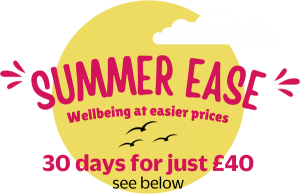 SUMMER EASE logo and caption saying 30 day membership for just £40